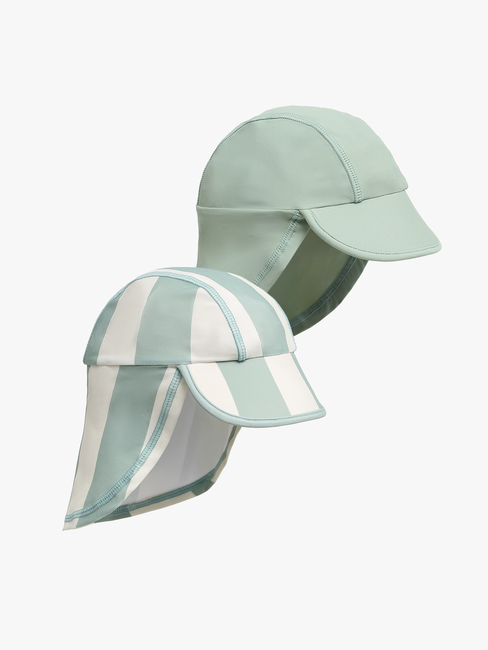 Nordbjörn Fårö 2-pak UV-Hat, Lyseblå Stribet