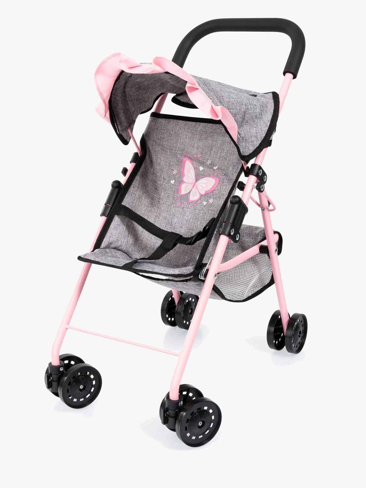 Bayer Design Dukkeklapvogn med Kaleche, Grå