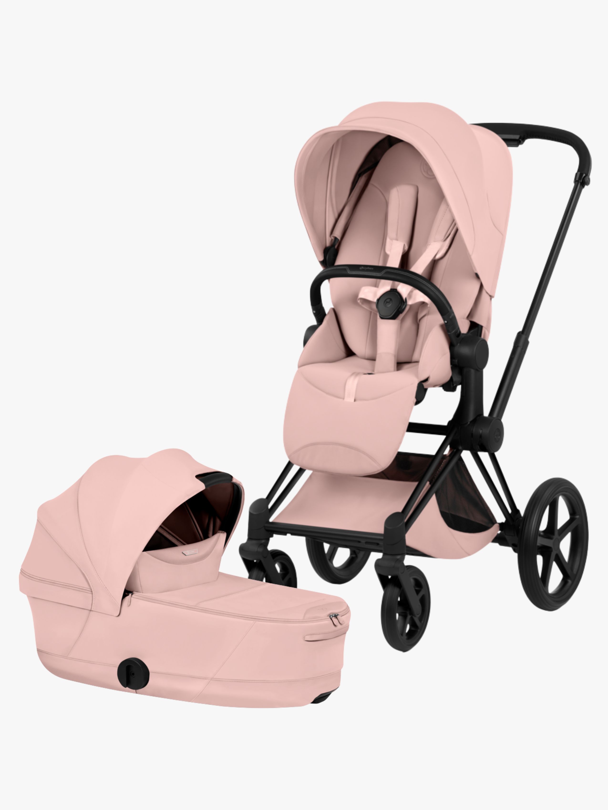 Cybex PRIAM Style Duovogn, Matt Black/Peach Pink