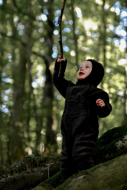 Mikk-Line Flyverdragt Merinould, Dark Brown Melange