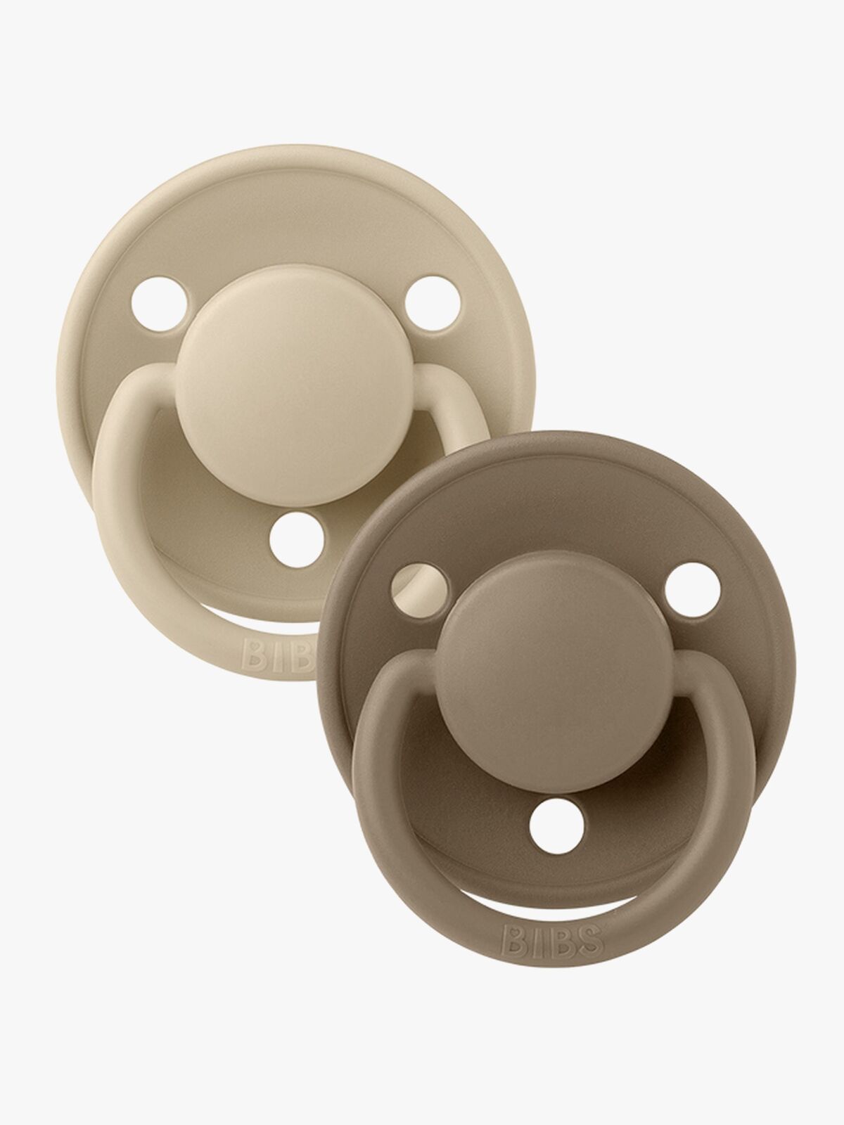 BIBS Sut De Lux 2-pak Silicone, Vanilla/Dark Oak