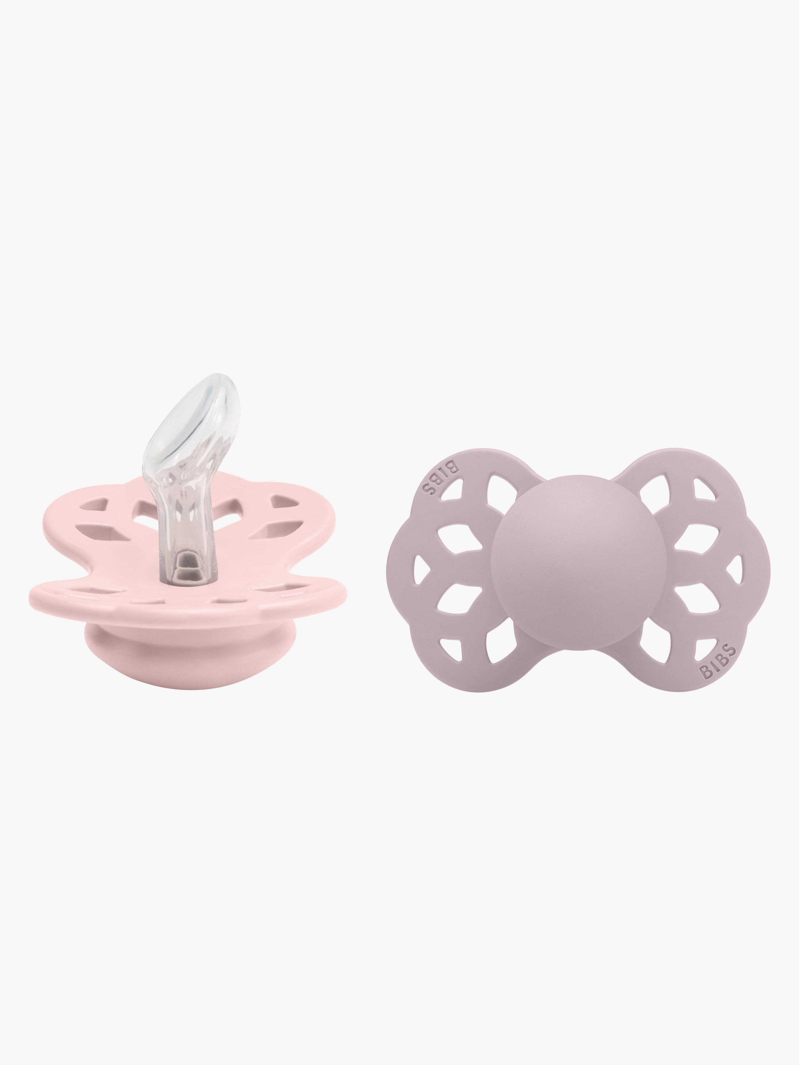 BIBS Infinity Sutter 2-pak Silikone Str. 1 Anatomisk, Blossom/Dusky Lilac