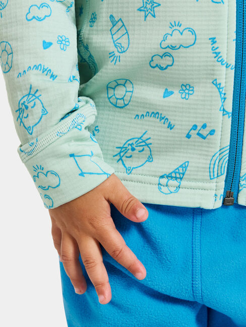 Didriksons Jadis Trøje med Lynlås, Doodle Pale Mint