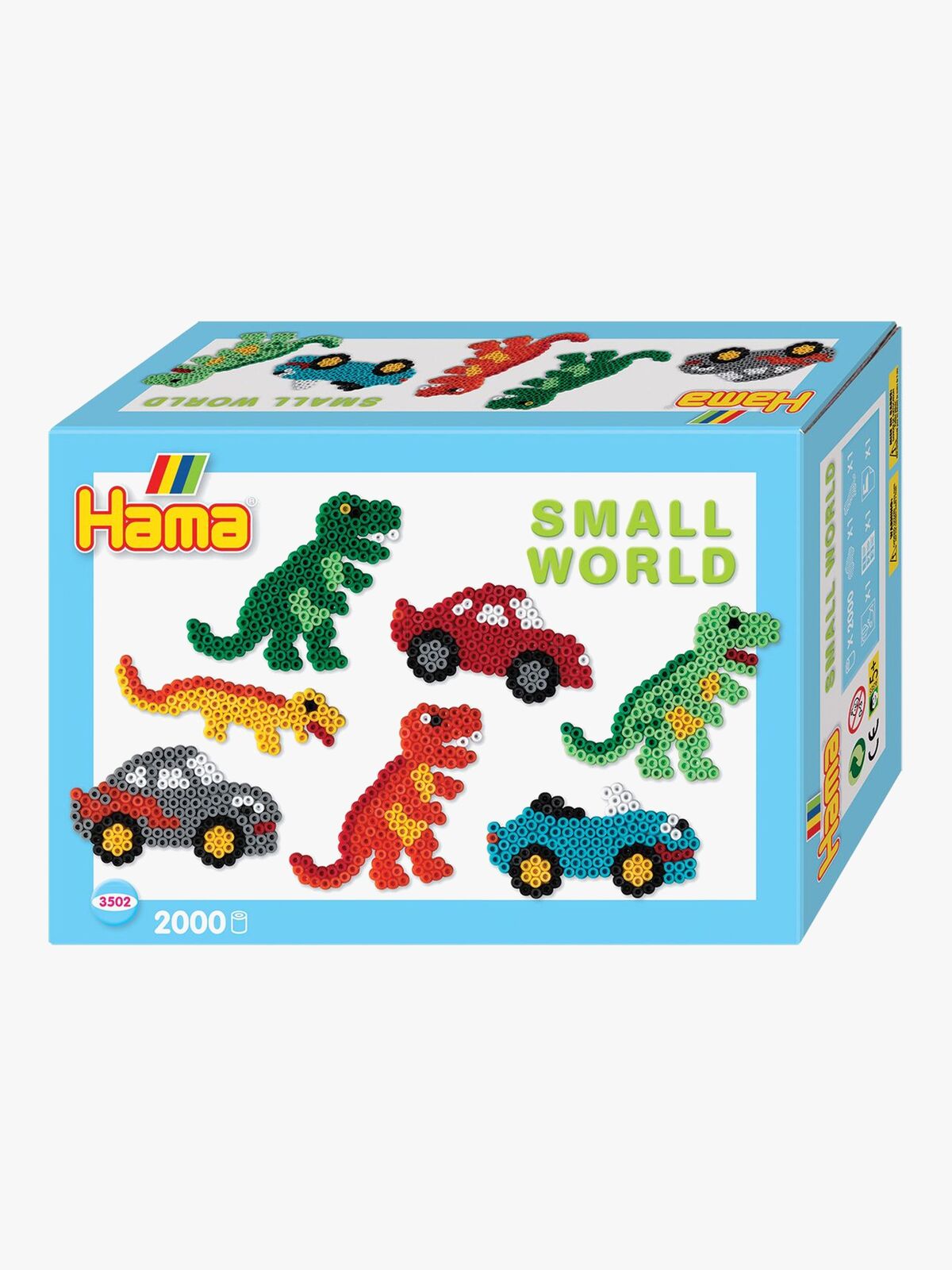 Hama Midi Perler Gaveæske Small World Dino Cars 2.000 Stk.