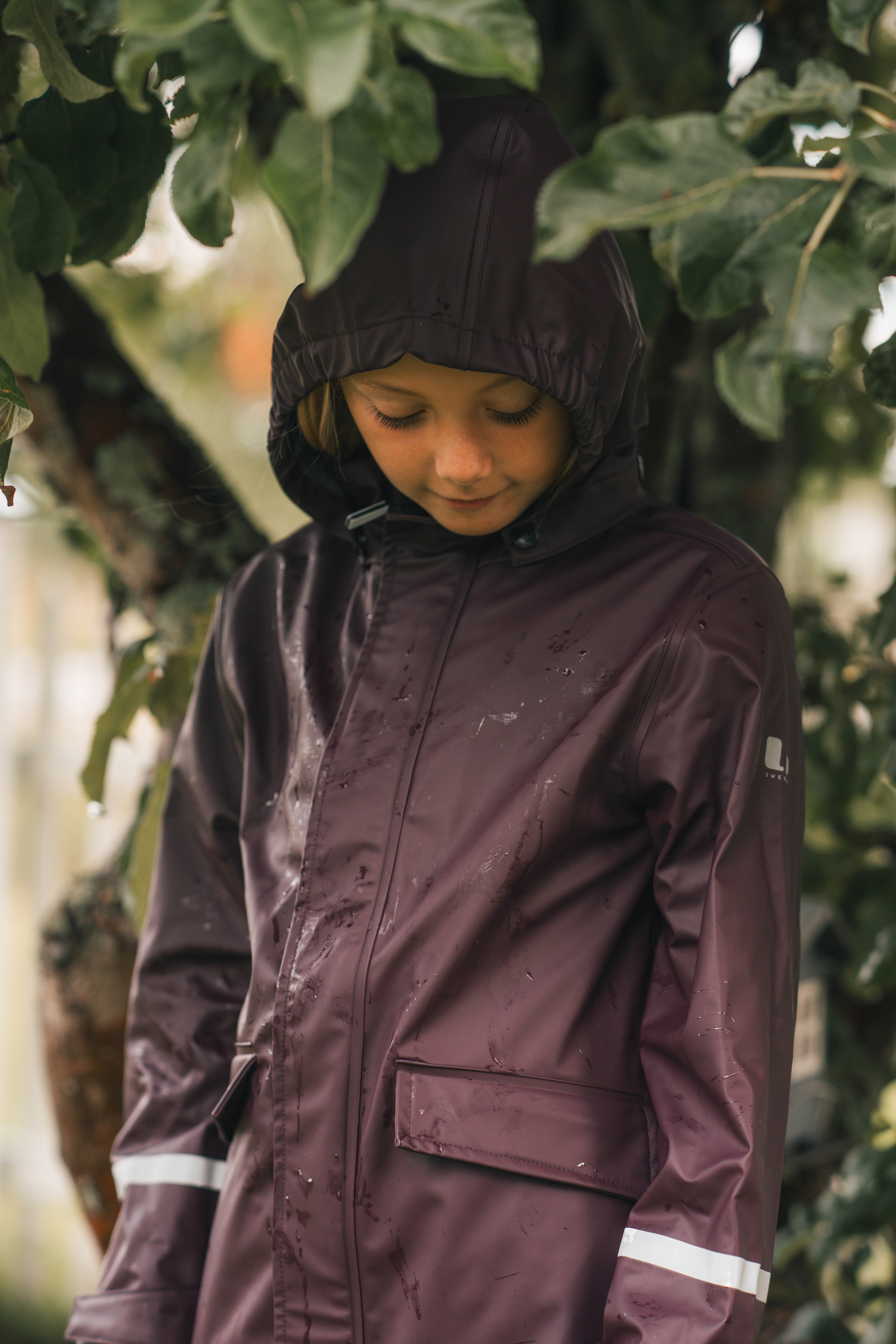 Lindberg Vestby Foret Regnjakke, Plum, 130