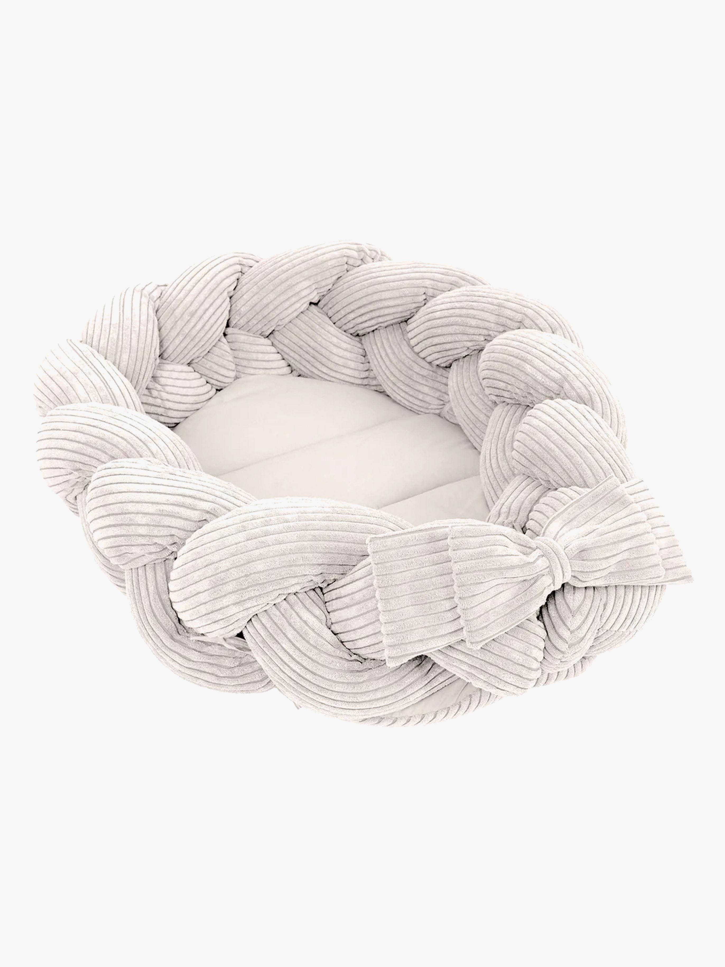 MeowBaby Aesthetic Babynest med Flettet Beskyttelse, Ecru