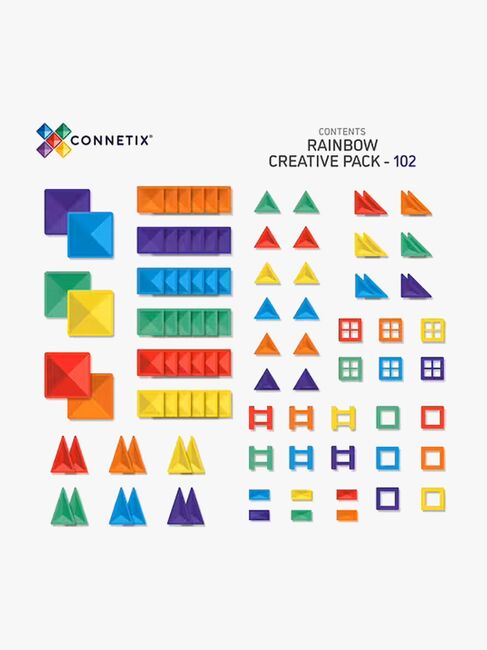 Connetix Magnetiske Byggeklodser Rainbow Creative Pack 102 Dele
