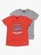 Luca & Lola Riccione T-Shirt 2-pak, Red/Grey Melange
