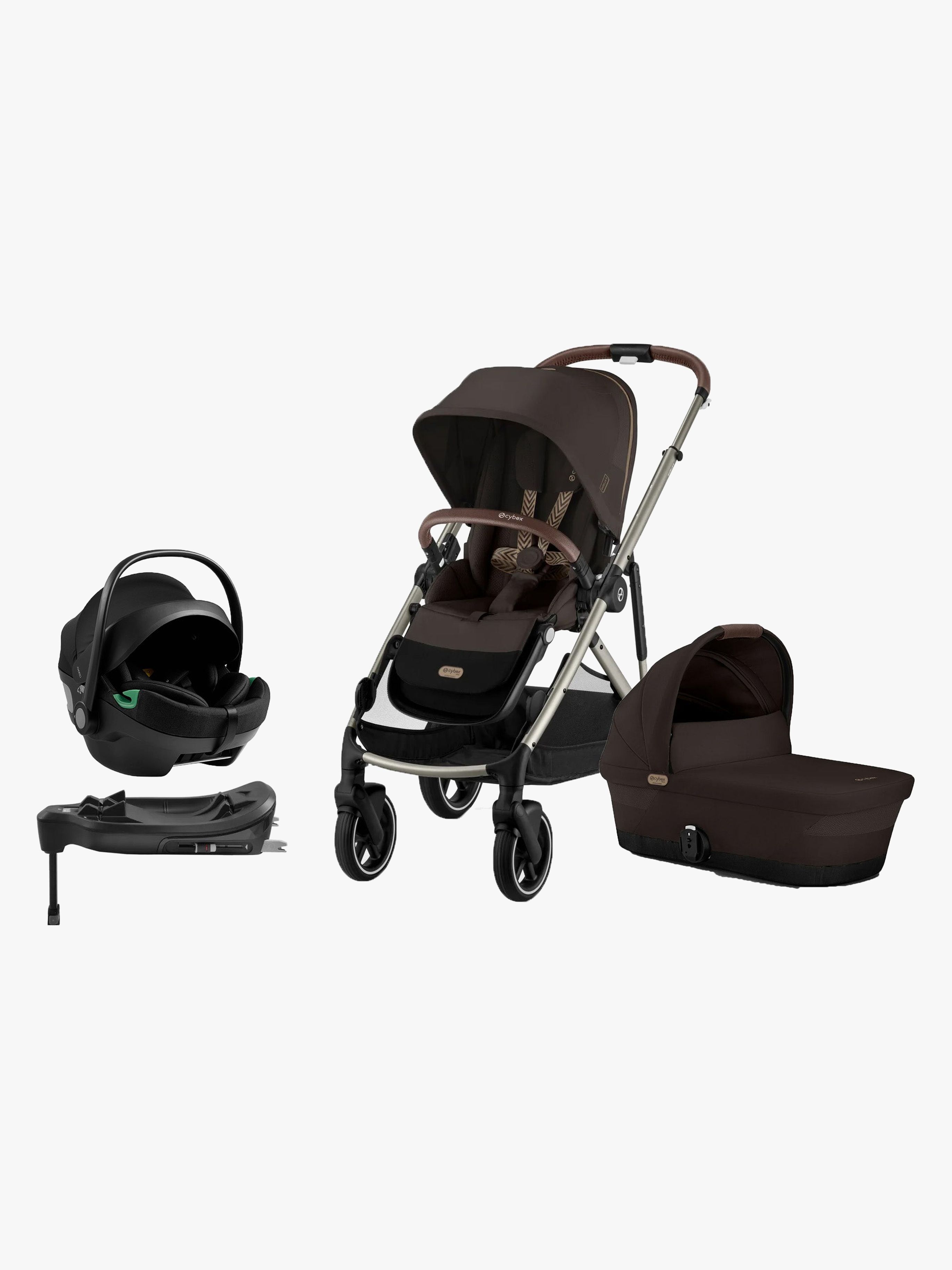 Cybex GAZELLE S Duovogn inkl. Axkid GOKID Autostol Baby & Base, Chocolate Brown