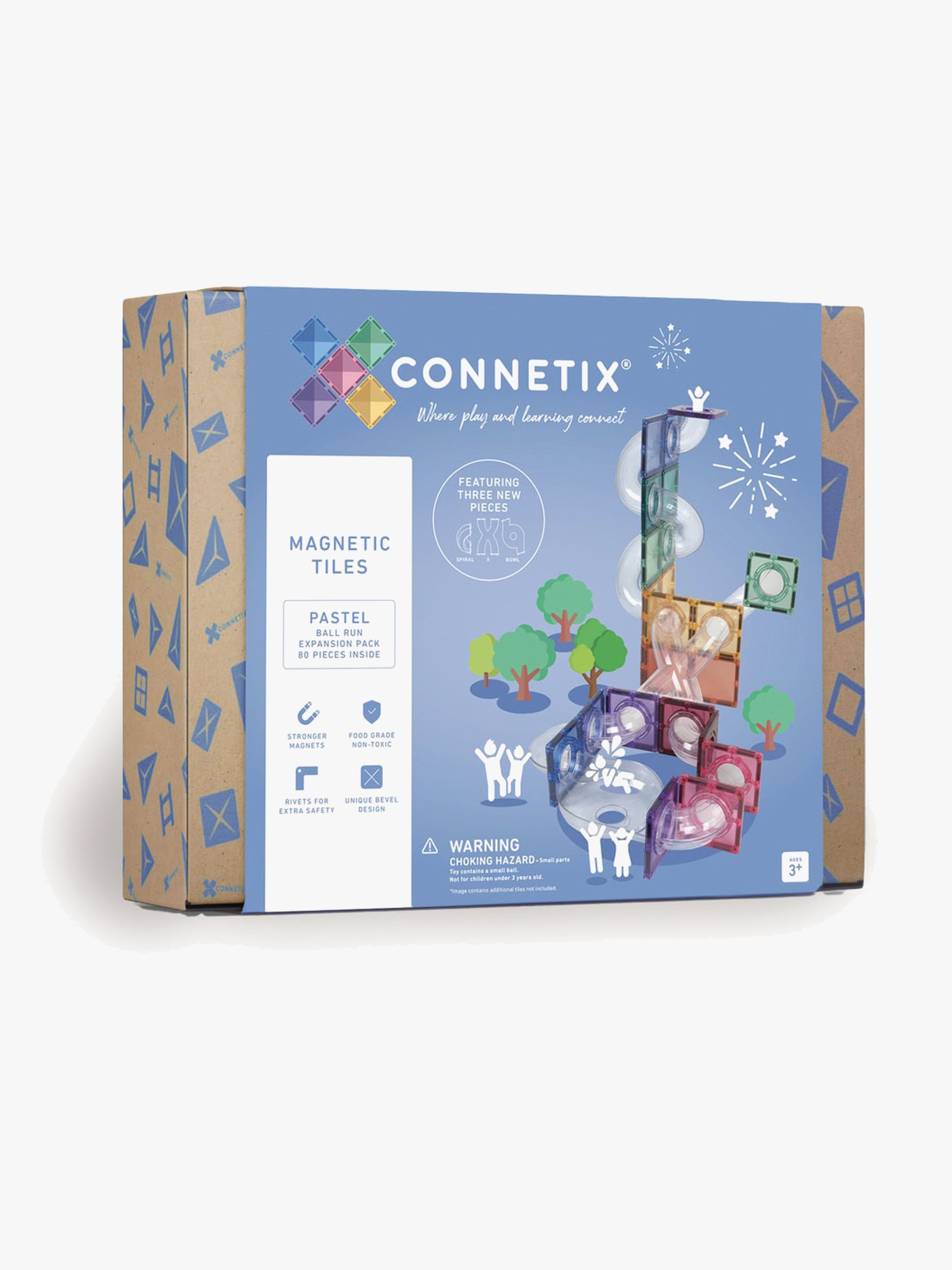 Connetix Magnetiske Byggeklodser Kuglelabyrint Pastel Udvidelsessæt 80 Dele
