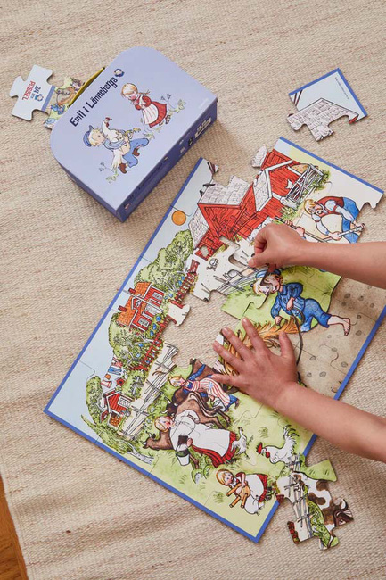 Barbo Toys Emil Fra Lønneberg Kuffert med 1 Puslespil 24 Brikker