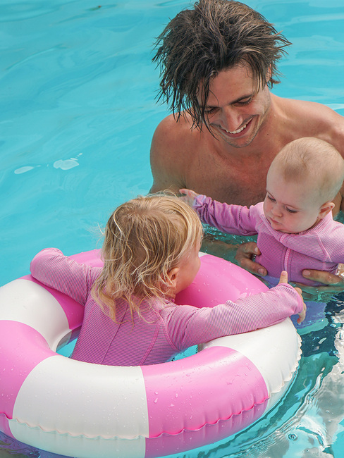 SUNNYLiFE Mini Badering, Pool Party Magenta Stripe