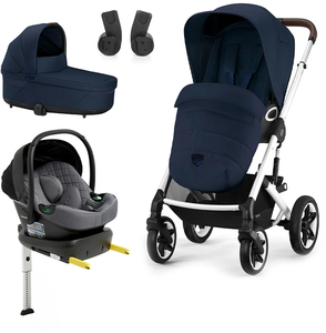 Cybex TALOS S Lux Duovogn inkl. Beemoo Route i-Size Autostol Baby & ISOFIX Base, Ocean Blue/Mineral Grey