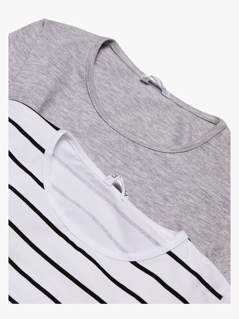 Luca & Lola Fanny Top 2-pak, Grey Melange/Stripes
