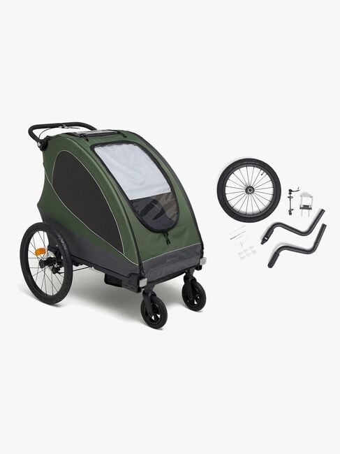 Beemoo Sporty Trail Cykelanhænger inkl. Løbesæt, Green