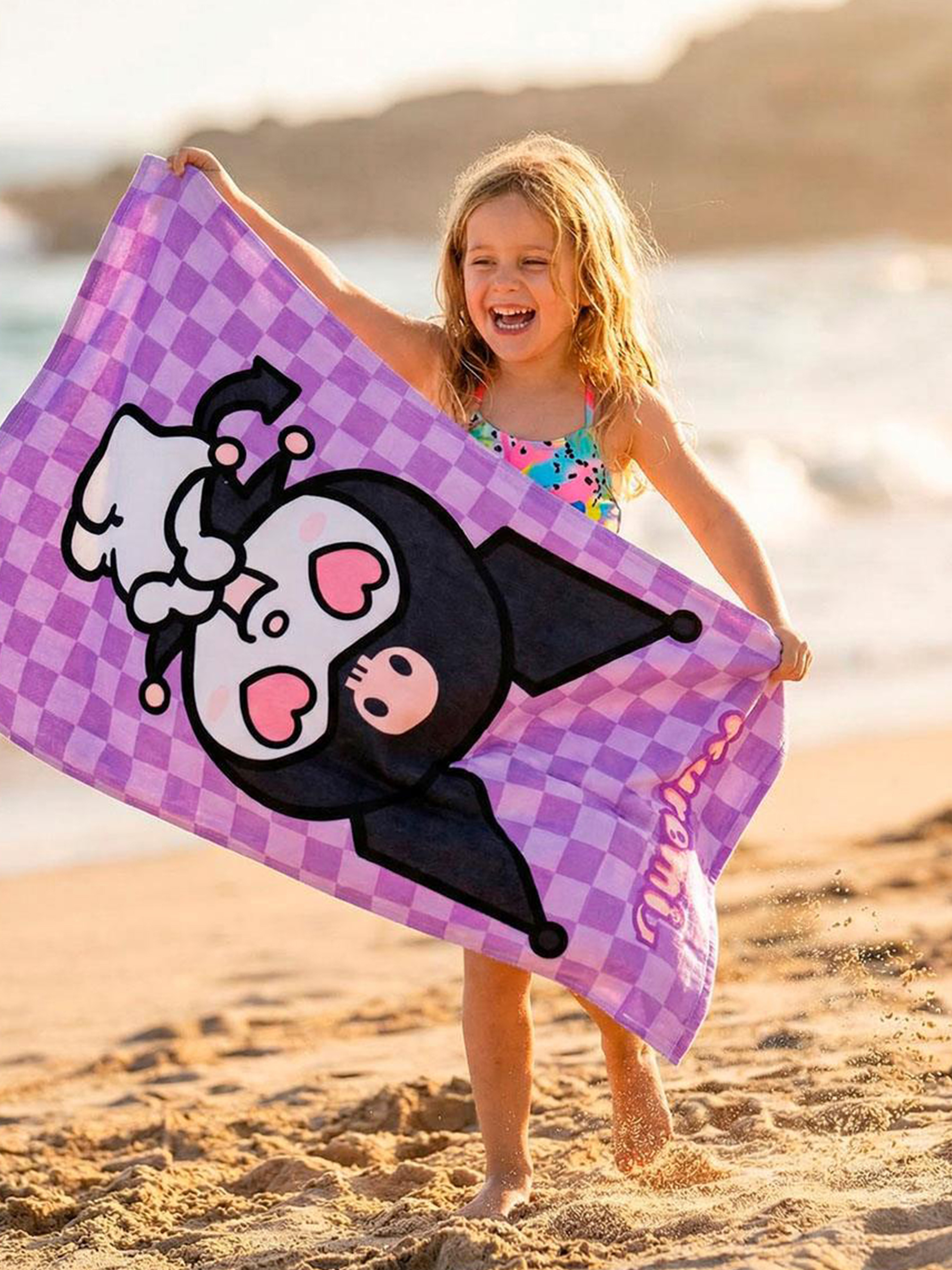 Hello Kitty Kuromi Strandhåndklæde, Lilla