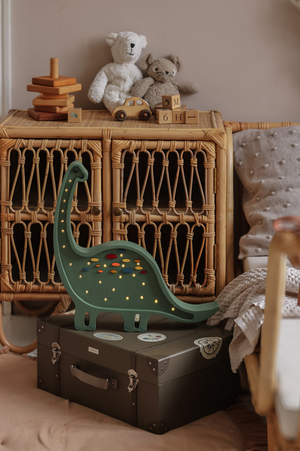 Little Lights Lampe Dinosaur, Konfetti/Grøn