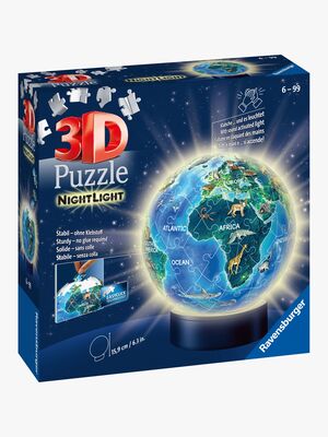 Ravensburger 3D Puslespil Globus Dyr, Natlampe 72 Brikker