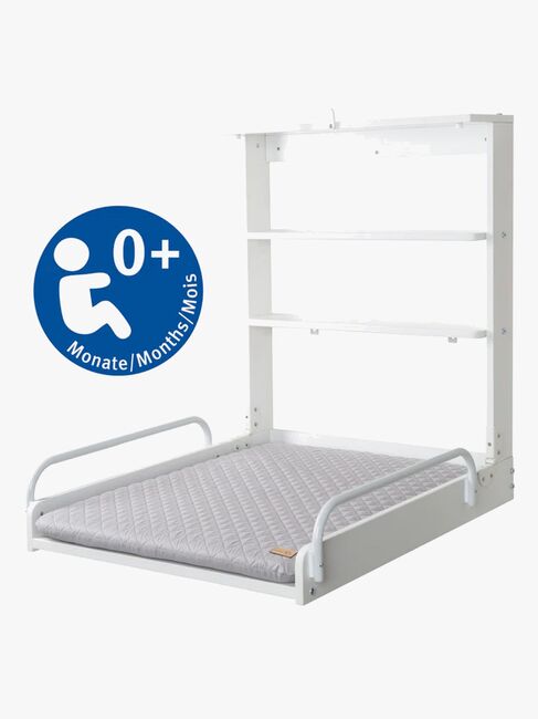 Roba Vægpuslebord inkl. Roba Style Puslepude, White/Grey