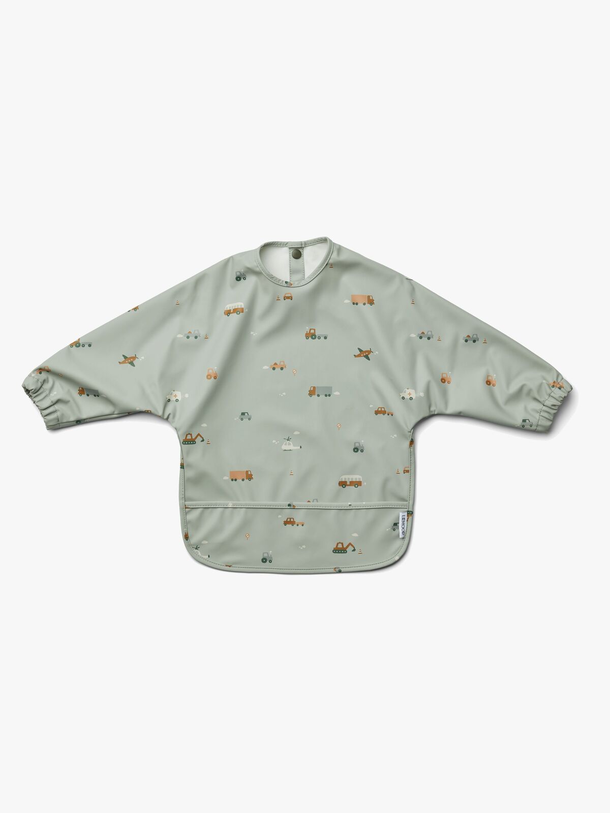 LIEWOOD Merle Cape Hagesmæk med Tryk, Vehicles/Dove Blue