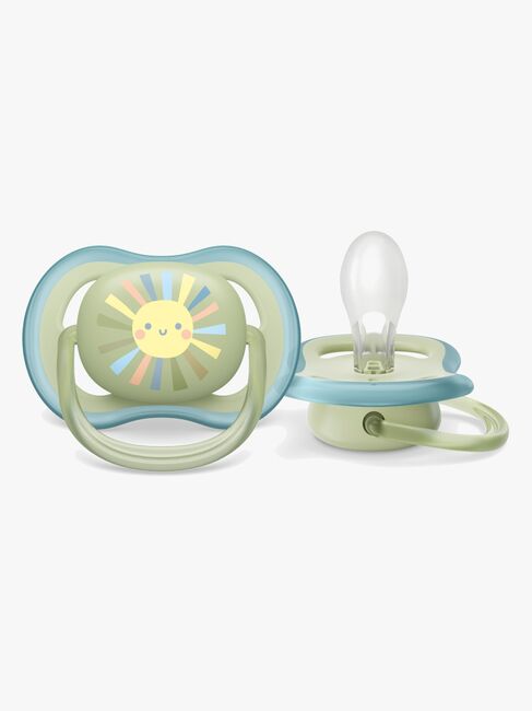 Philips Avent Ultra Air Deco Sut 2-Pak 0-6m, Grøn/Blå