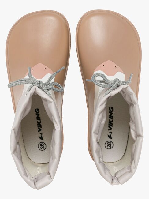 Viking Alv Paw Print Barefoot Gummistøvler, Beige