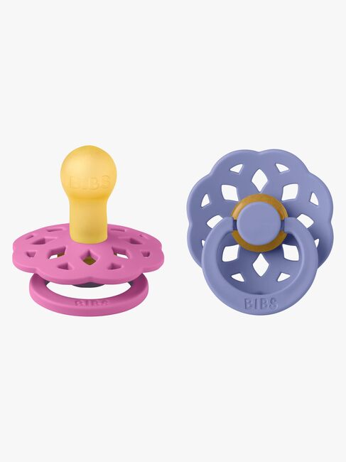 BIBS Boheme Sut 2-pak Latex Str. 1 Rund, Bubblegum/Peri