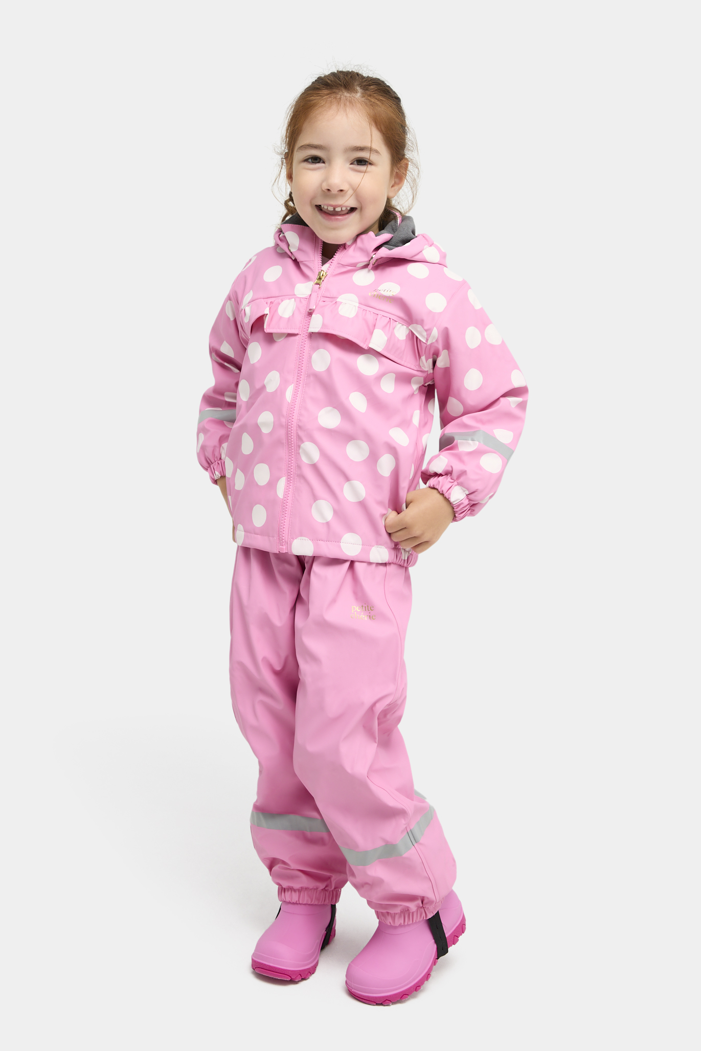 Petite Chérie Atelier Aline Foret Regnsæt, Purple Dots, 90, Regntøj børn