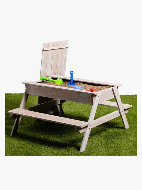 Woodlii Picnicbord med Sandkasse + Låg, Hvid
