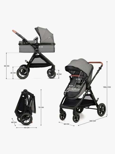 Kinderkraft ESME PRO 3-in-1 Duovogn Travelsystem, Moonlight Grey