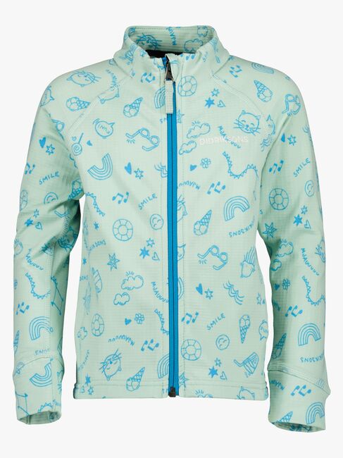 Didriksons Jadis Trøje med Lynlås, Doodle Pale Mint