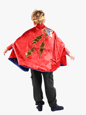 Den Goda Fen Vendbar Kappe med Øjenmaske 98-128 cm, Blå/Rød