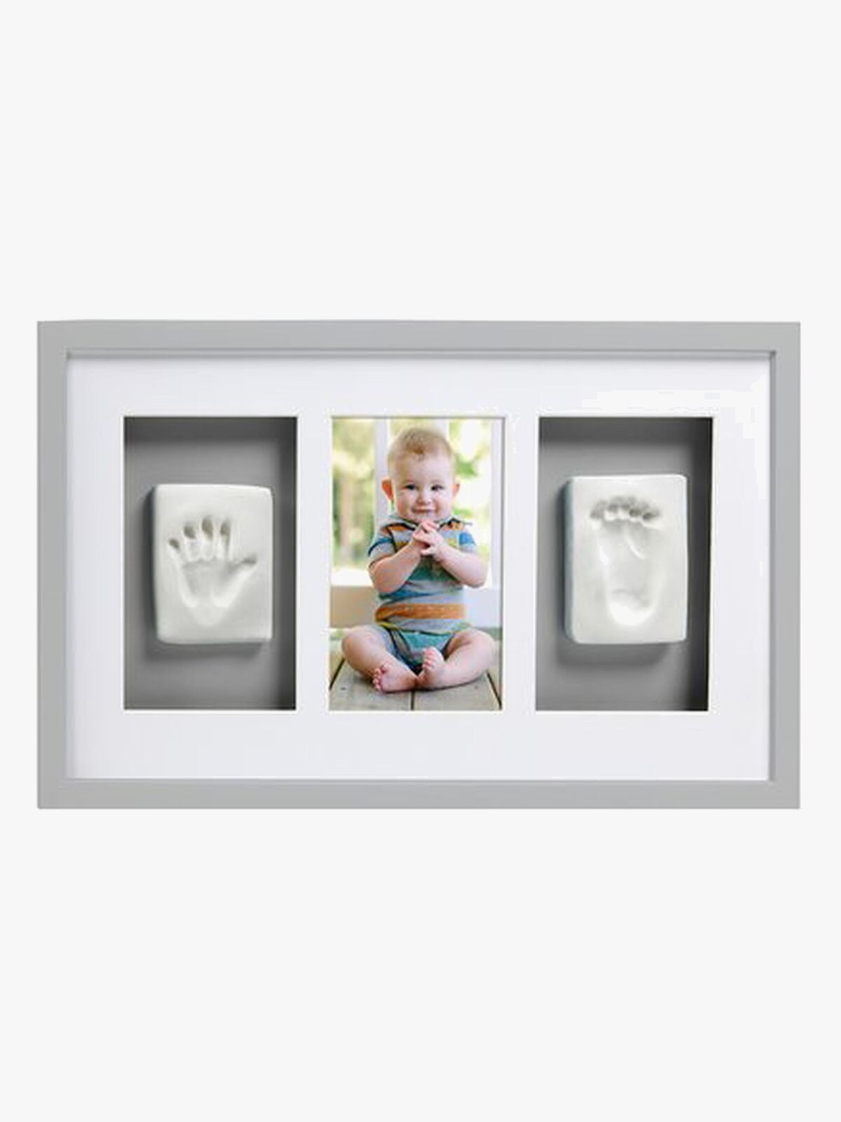 Pearhead Babyprints Deluxe Ramme Trippel, Grå