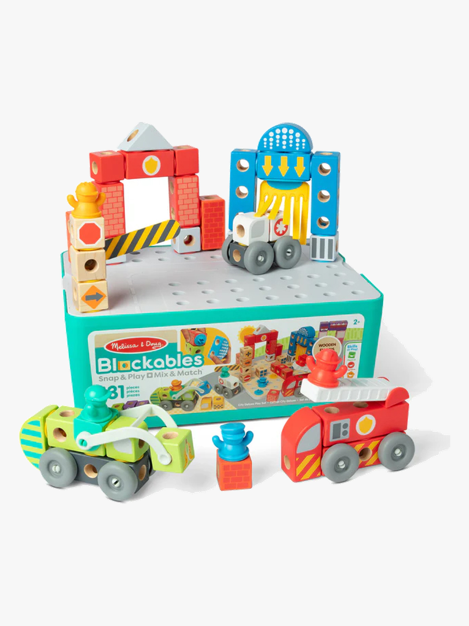Melissa & Doug Blockables Byggesæt Køretøjer City 131 Dele