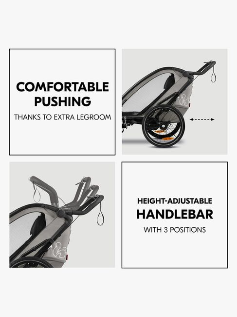 Hauck Bike N Walk Cykelanhænger, Light Grey