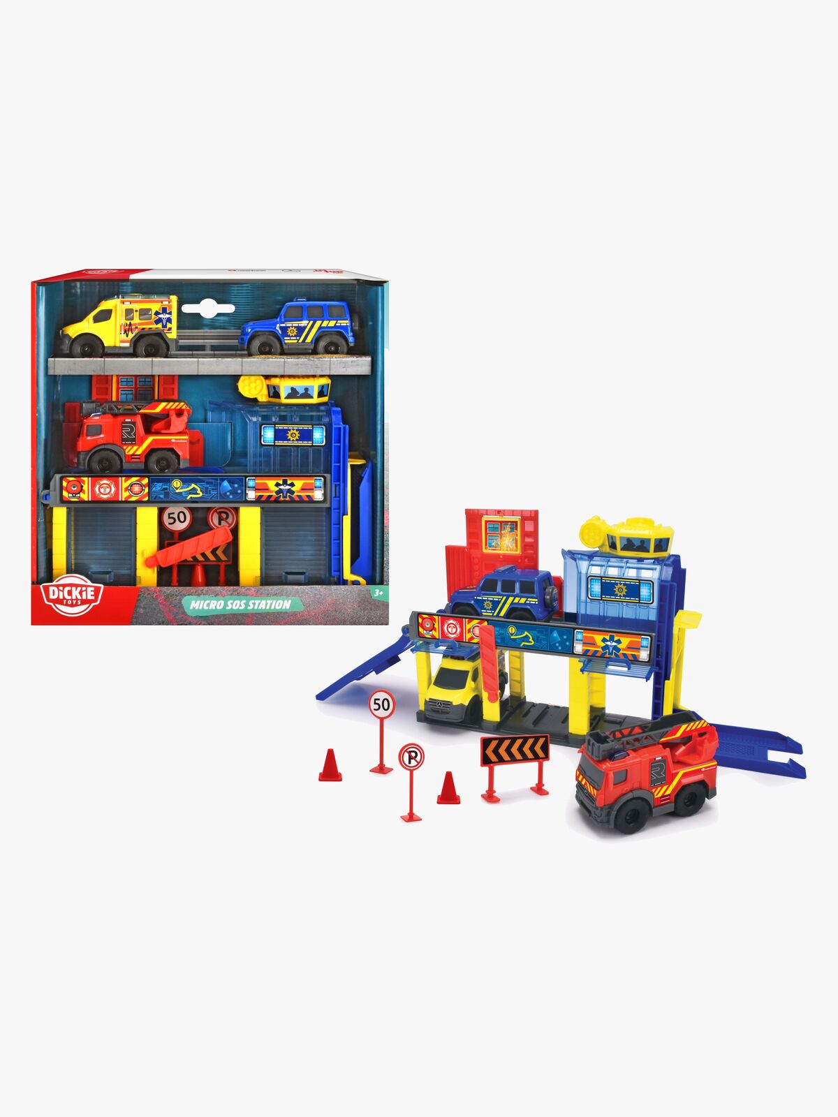 Dickie Toys Redningsstation inkl 3 Transportmidler