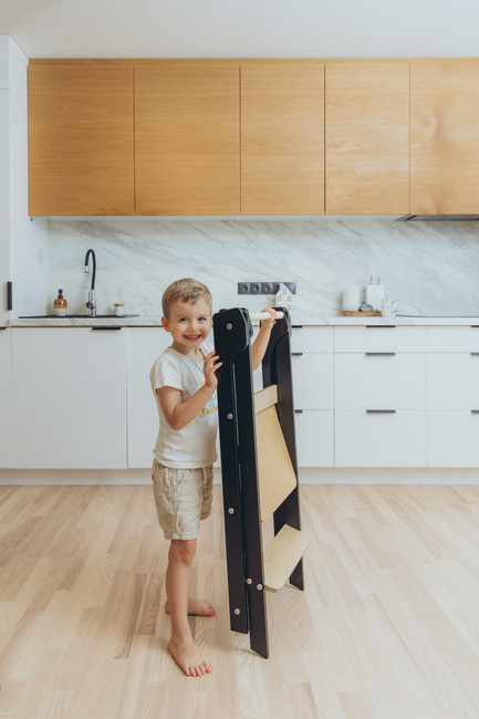 Duck Woodworks Sammenklappeligt Læringstårn, Sort