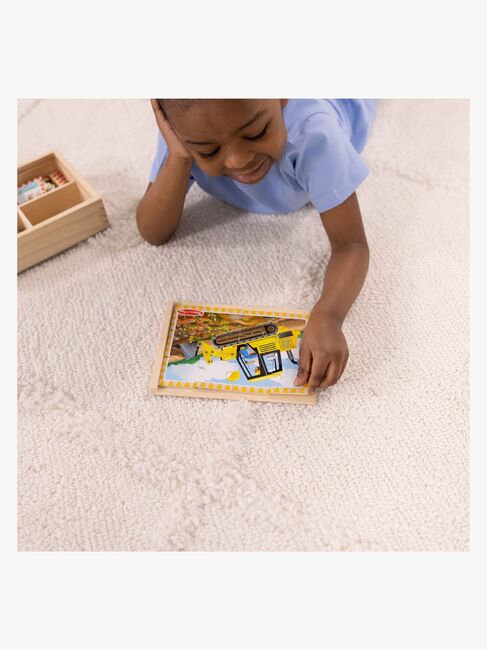 Melissa & Doug Puslespil Bygge- og Anlægskøretøjer 4-i-1 12 Dele