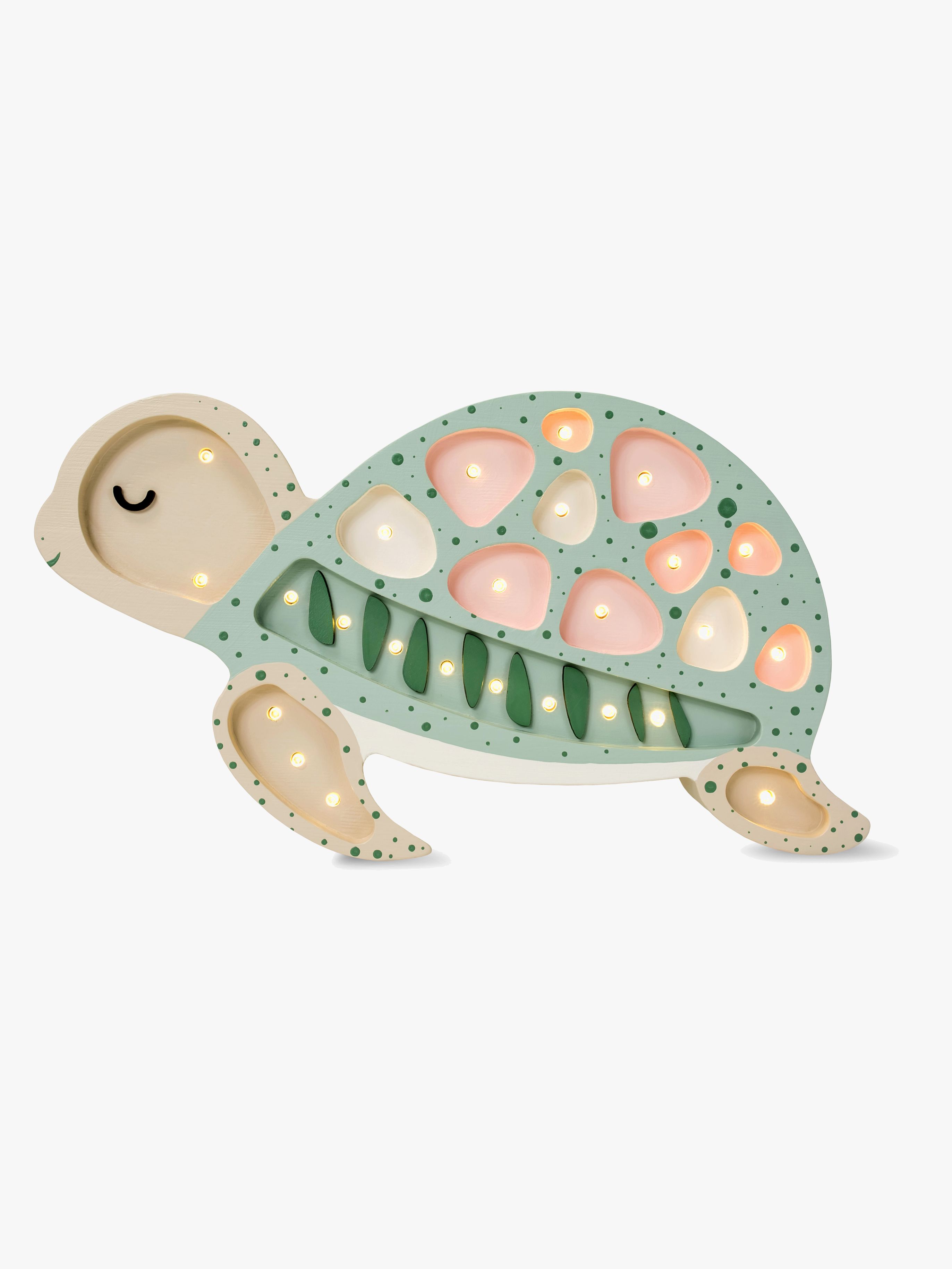 Little Lights Lampe Skildpadde, Seafoam Pink, Børnelampe