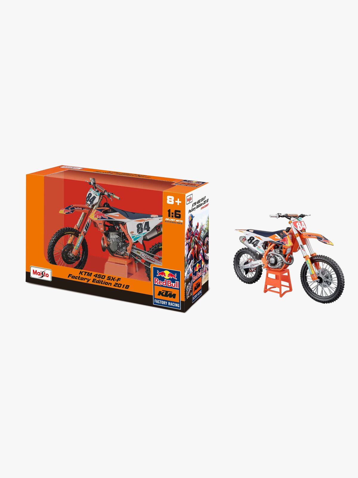 Maisto Red Bull KTM Supercross Sx450 2018 #84 Motorcrosscykel 1:6
