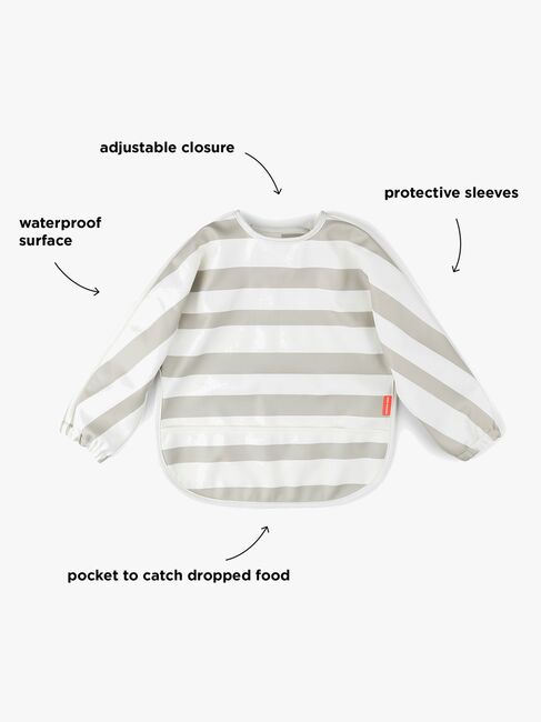 Done By Deer Langærmet Hagesmæk, Stripes Sand