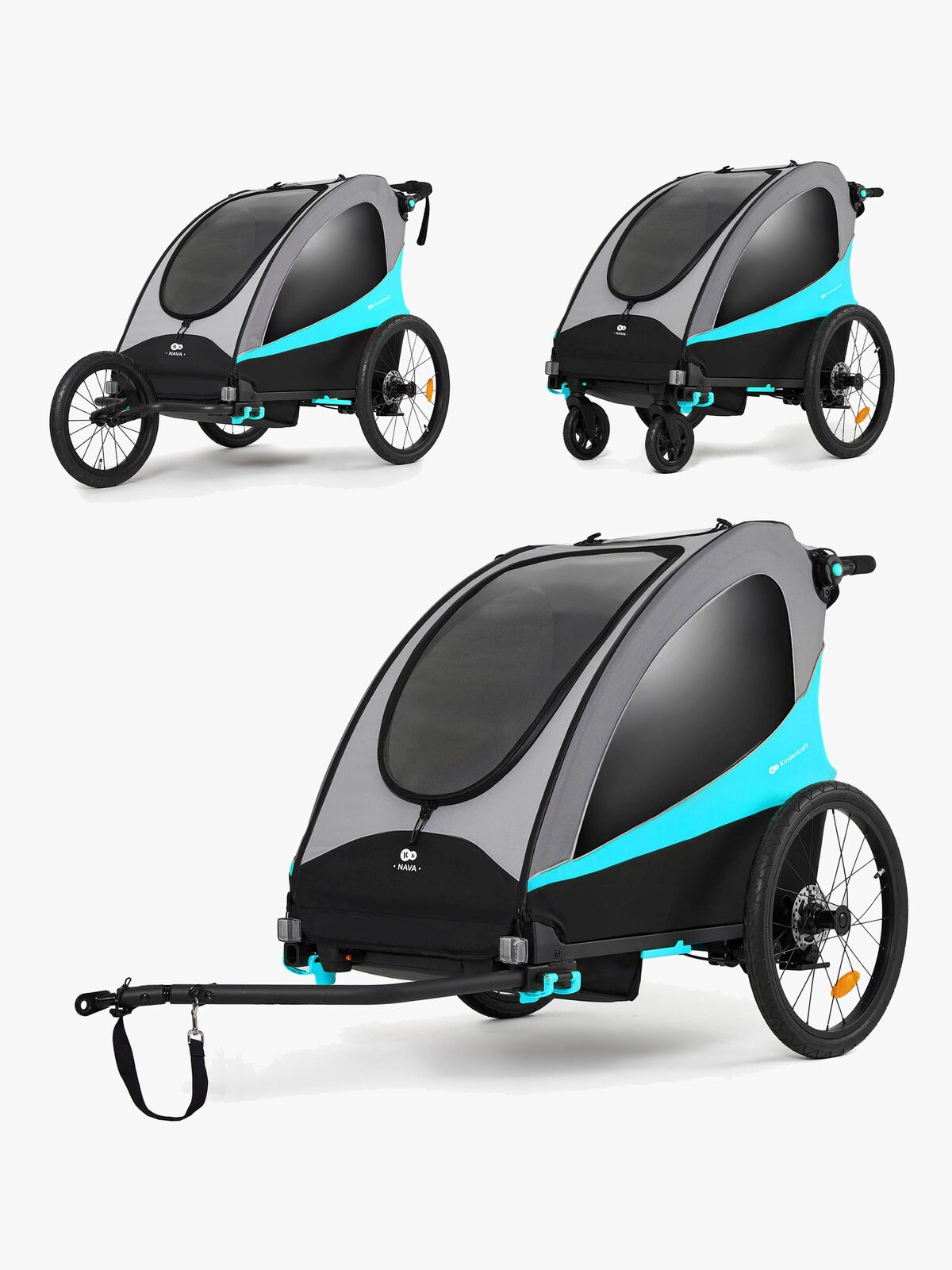 Kinderkraft Nava Cykelanhænger, Hawaiian Blue