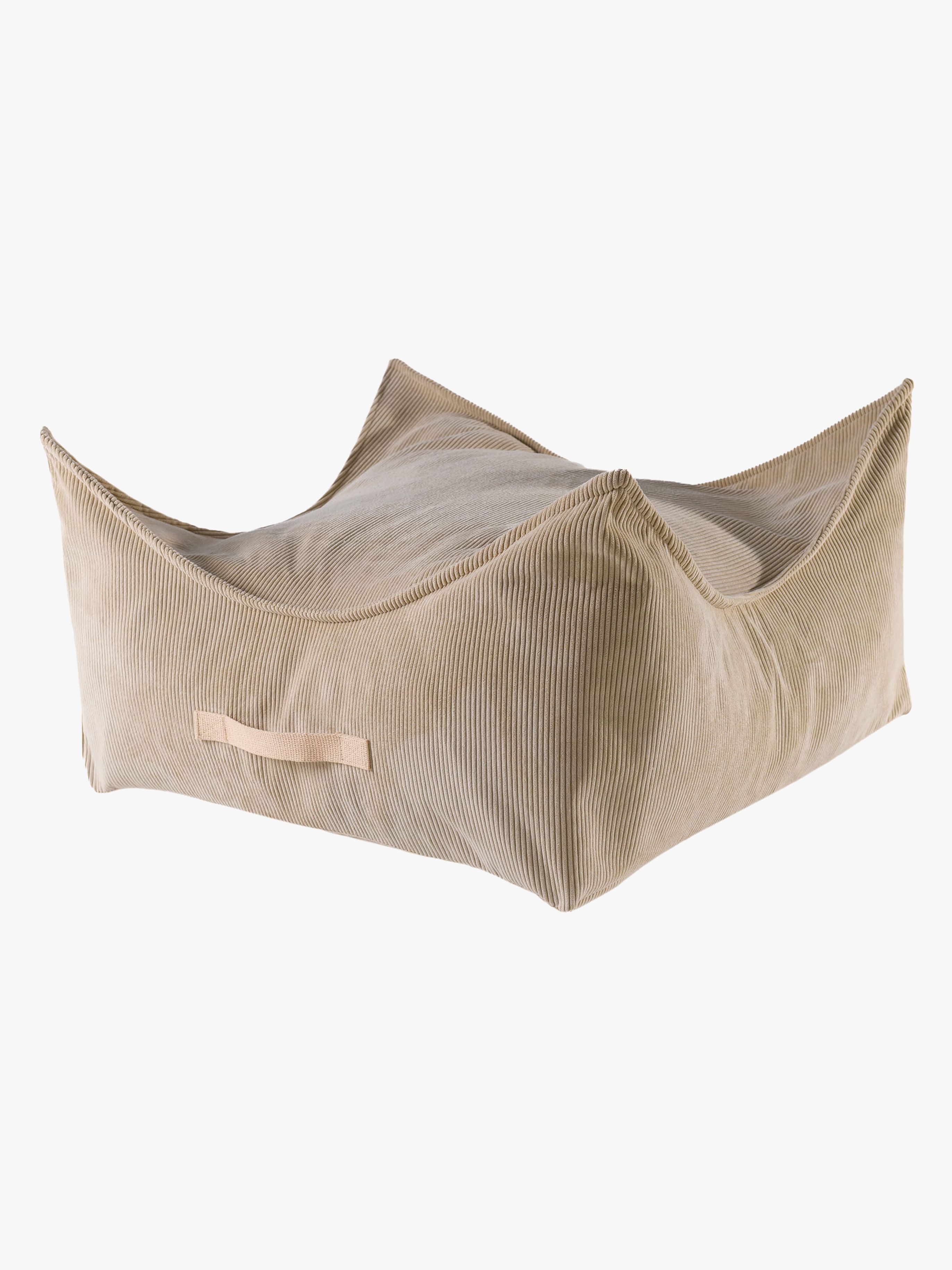 Meowbaby Puf Kvadrat Slimcord, Sandfarvet, Børnemøbler, Indretning børneværelse