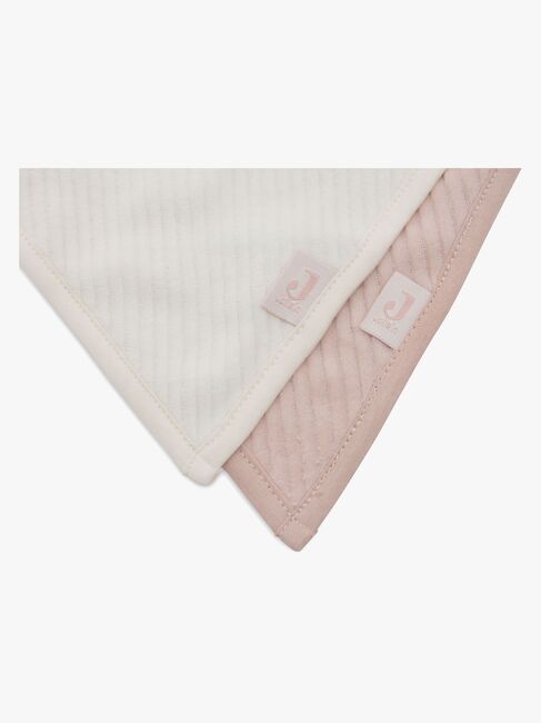Jollein Velvet Rib Bandana Savlemække 2-pak, Wild Rose/Ivory
