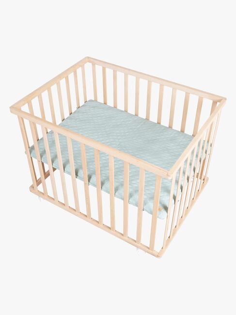 Roba Style Kravlegård med Hjul, Wood & Green