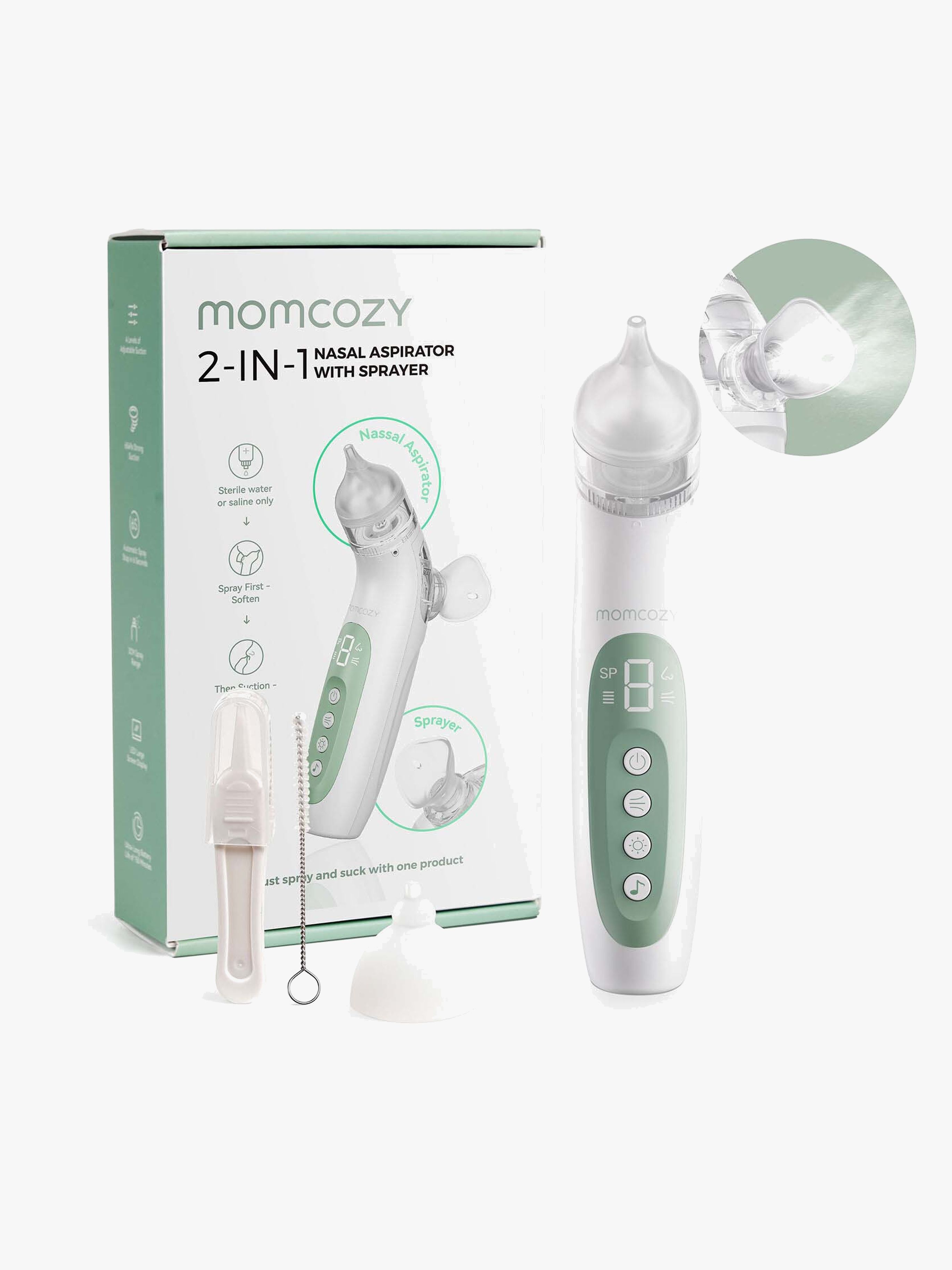 Momcozy BreezyClear 2-In-1 Næsesuger &  Spray, Hvid