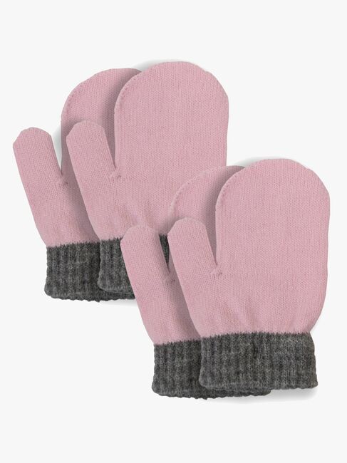 Lindberg Sundsvall Wool Glove Tommelfingervanter 2-pak, Pink/Anthracite