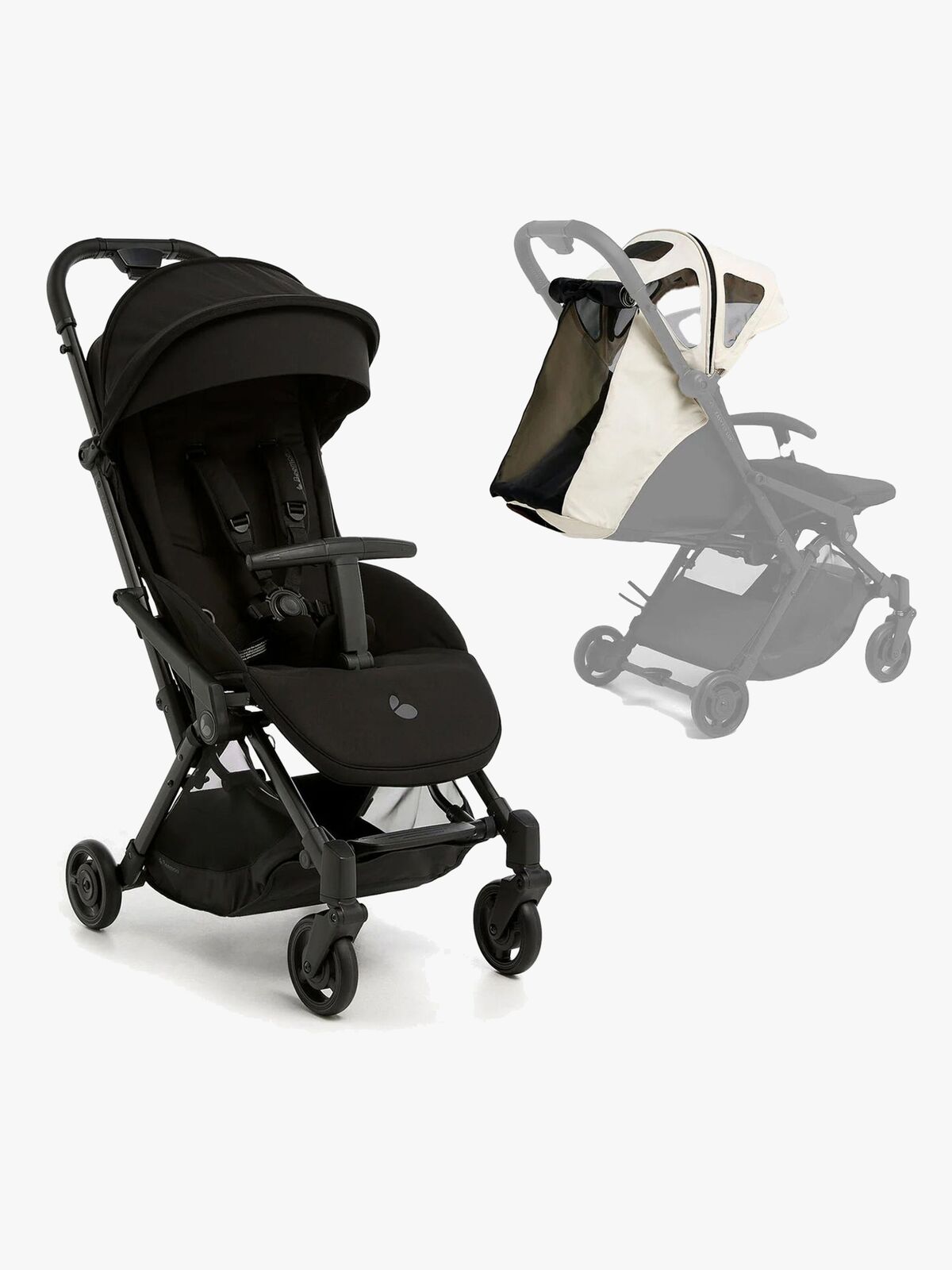 Beemoo Easy Fly Lux 4 Klapvogn inkl. Breezy Kaleche, Jet Black/Off-White