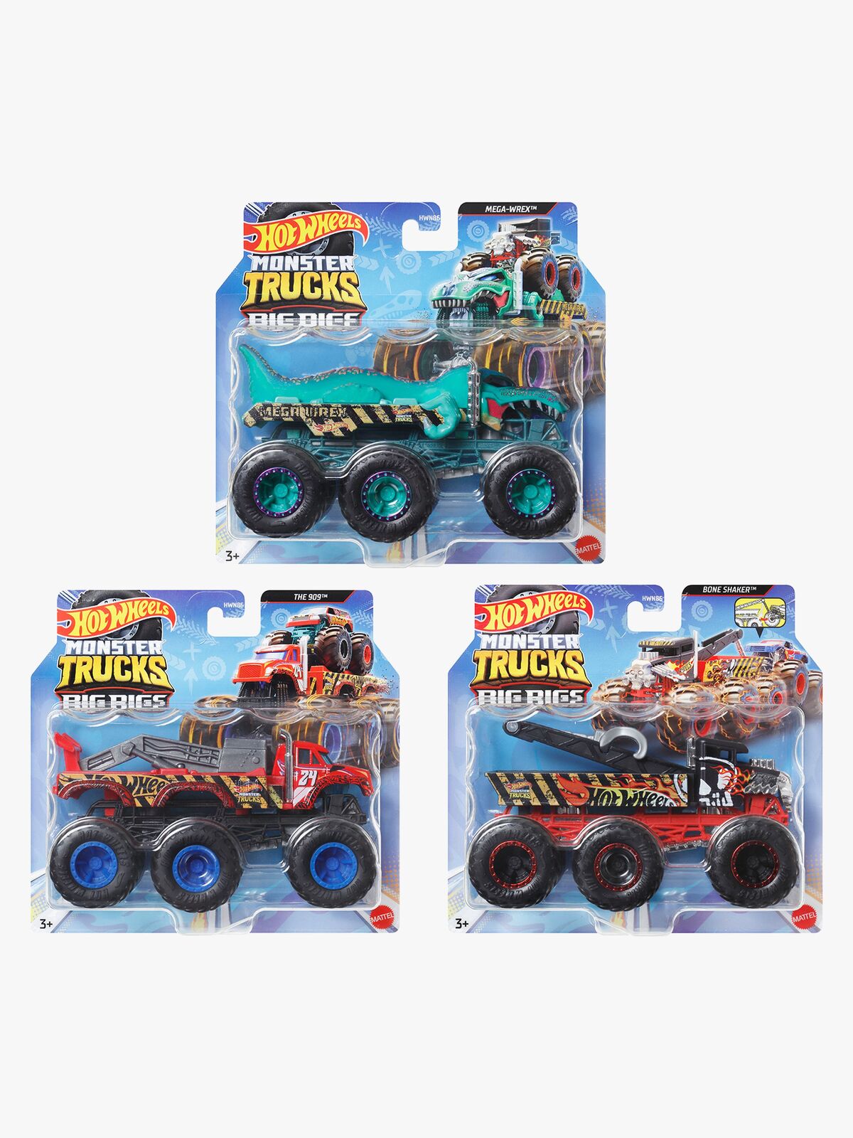 Hot Wheels Monster Trucks Big Rigs Bjærgningsbil Blandet Udvalg