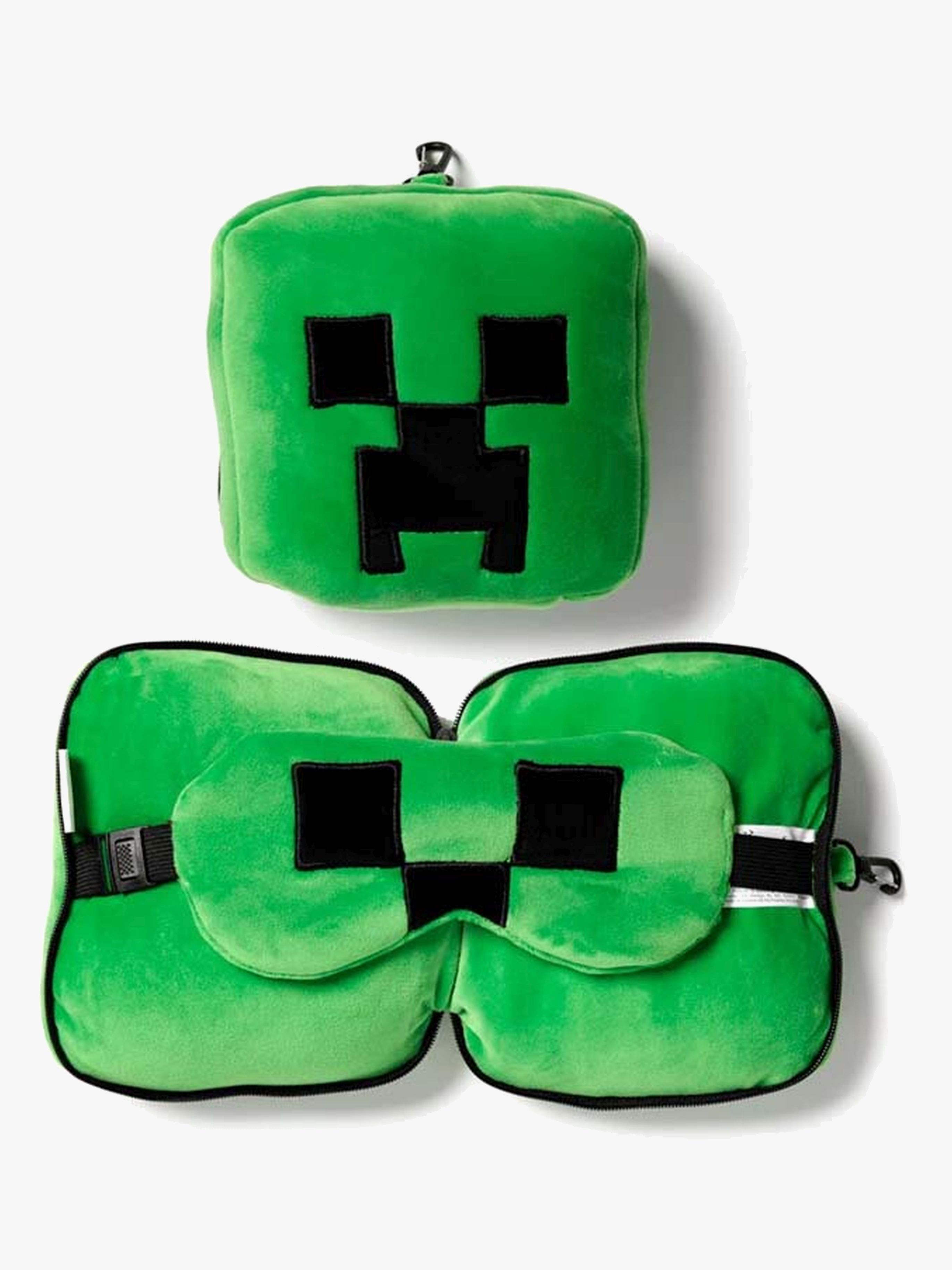Relaxeazzz Plush Minecraft Rejsepude Og Øjenmaske, Creeper